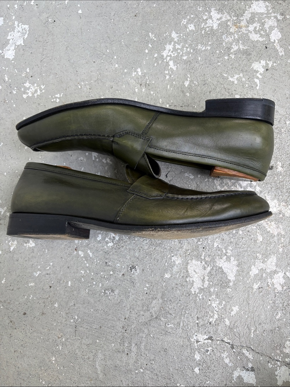 Prada all green leather loafers - Picture 2 of 11
